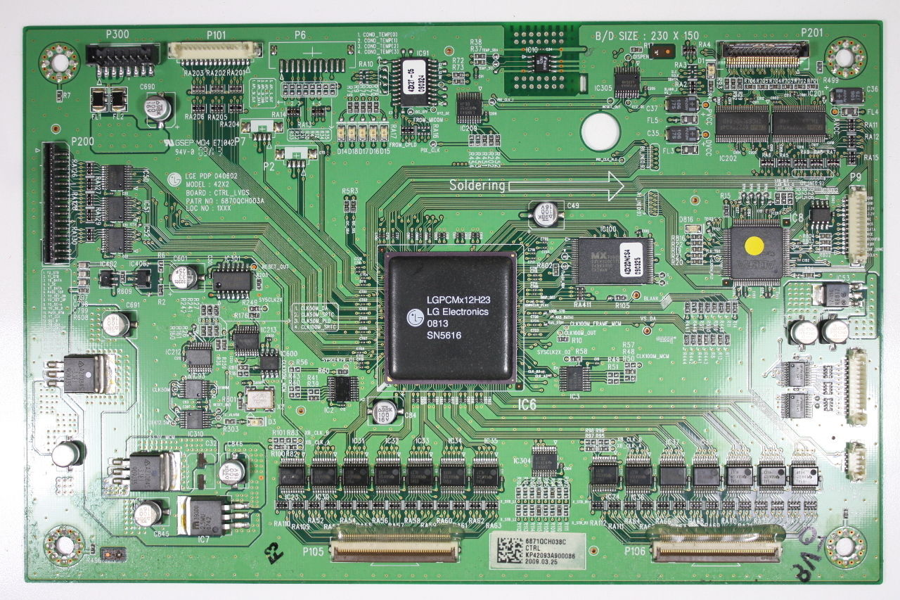 LG 42" DU-42PX12X A5 VIZIO SP42A 6871QCH038C Main Logic Control